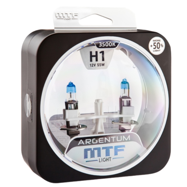 Лампа MTF H1 12V 55W Argentum+130%, комплект - фото