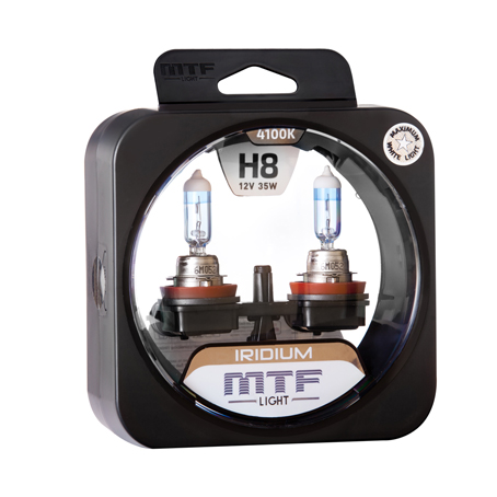 Лампа MTF H8 12V 35W Iridium, комплект - фото